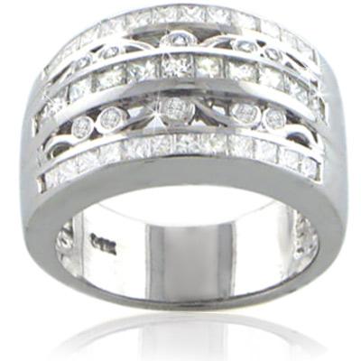 M. A. Jewelry Designs 2.00 Ct. TW Princess and Round Diamond Anniversary Band in Wide 14 kt. Channel Set Ring at Sears.com