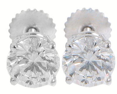 M. A. Jewelry Designs 0.50 Ct. TW Round Diamond Stud Earrings in Prong Set Screw Back Mounts 14 kt White Gold at Sears.com