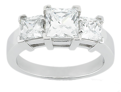 M. A. Jewelry Designs 2.25 ct. TW Princess Cut Diamond Three Stone Ring in Platinum at Sears.com