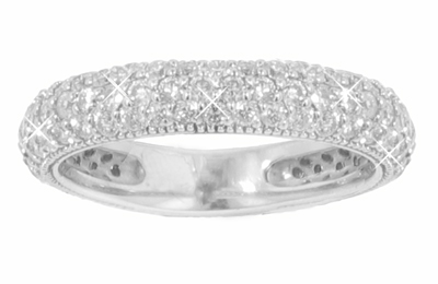 M. A. Jewelry Designs 1.25 Ct. TW Pave Round Diamond Wedding Band in 14 kt. Miligrain Accented Ring at Sears.com