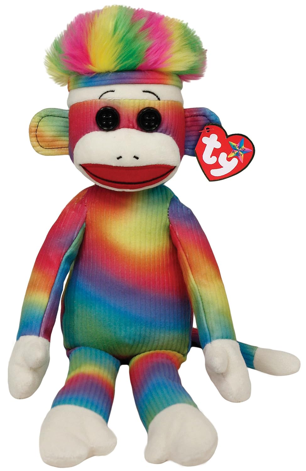 Ty Beanie Baby - Rainbow Sock Monkey