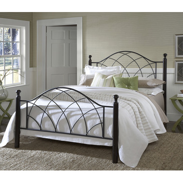 Hillsdale Vista Metal Poster Bed in Silver & Espresso Queen at Sears.com