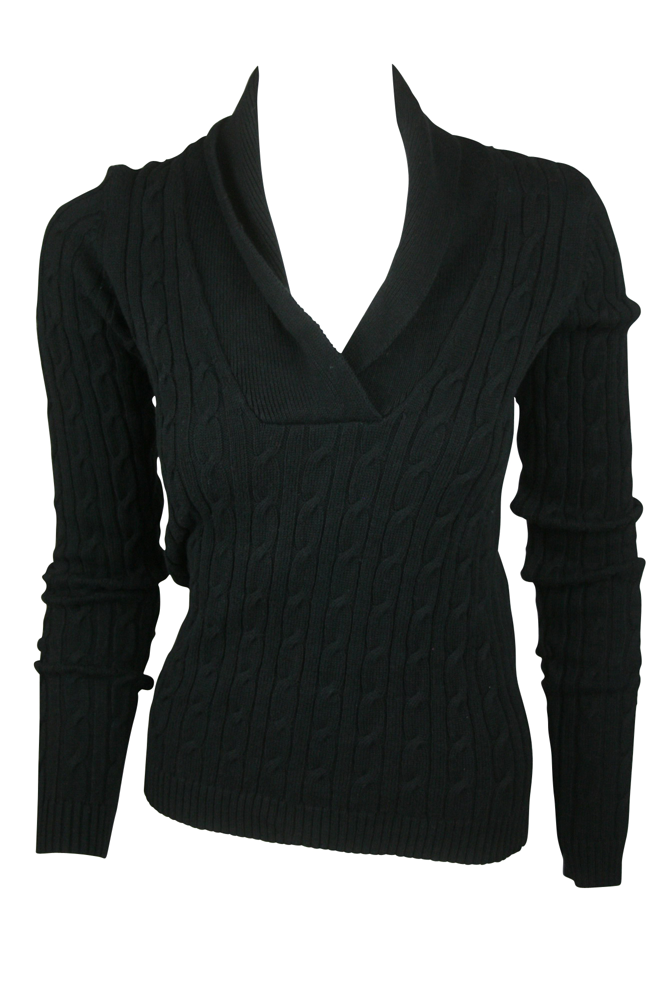 Charter Club Womens Cable Knit Folded V Neck Sweater at Sears.com