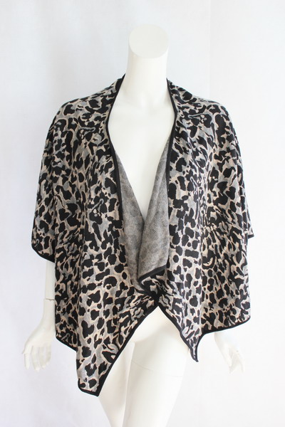 Alfani Womens Cheetah Animal Print Open Drape Knit Cardigan Sweater XS $69 New