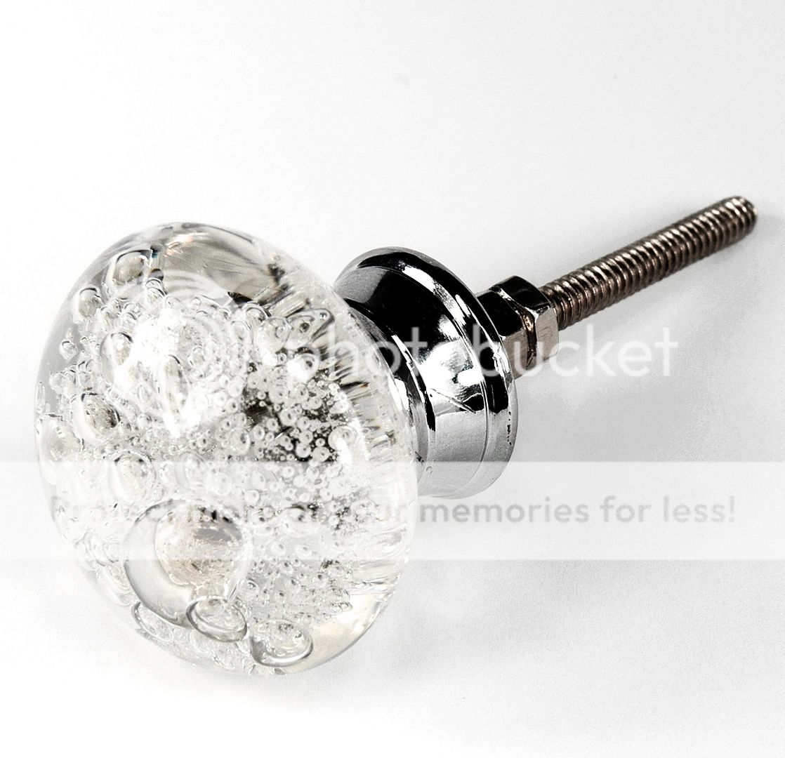 Romantic Decor Glass Cabinet Knobs, Kitchen Drawer Pulls & Handles Set/6pc ~ K123 Bubble Glass Modern Contemporary Style Clear Glass Knobs at Sears.com