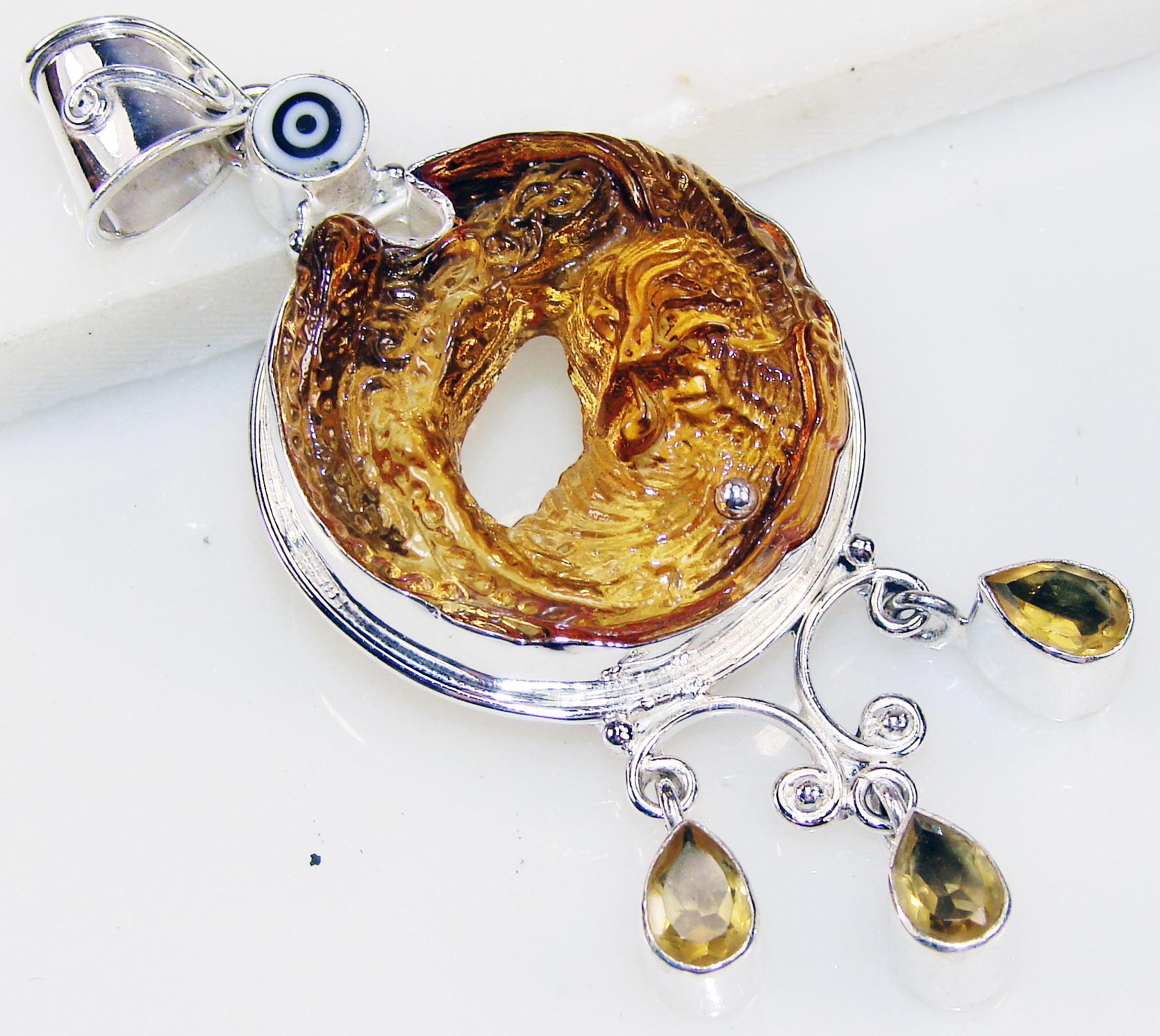 Silver Jewelry Bay  Handmade Unique Artisan Huge Exotic Malaya Garnet 925 Silver Plated Pendant at Sears.com