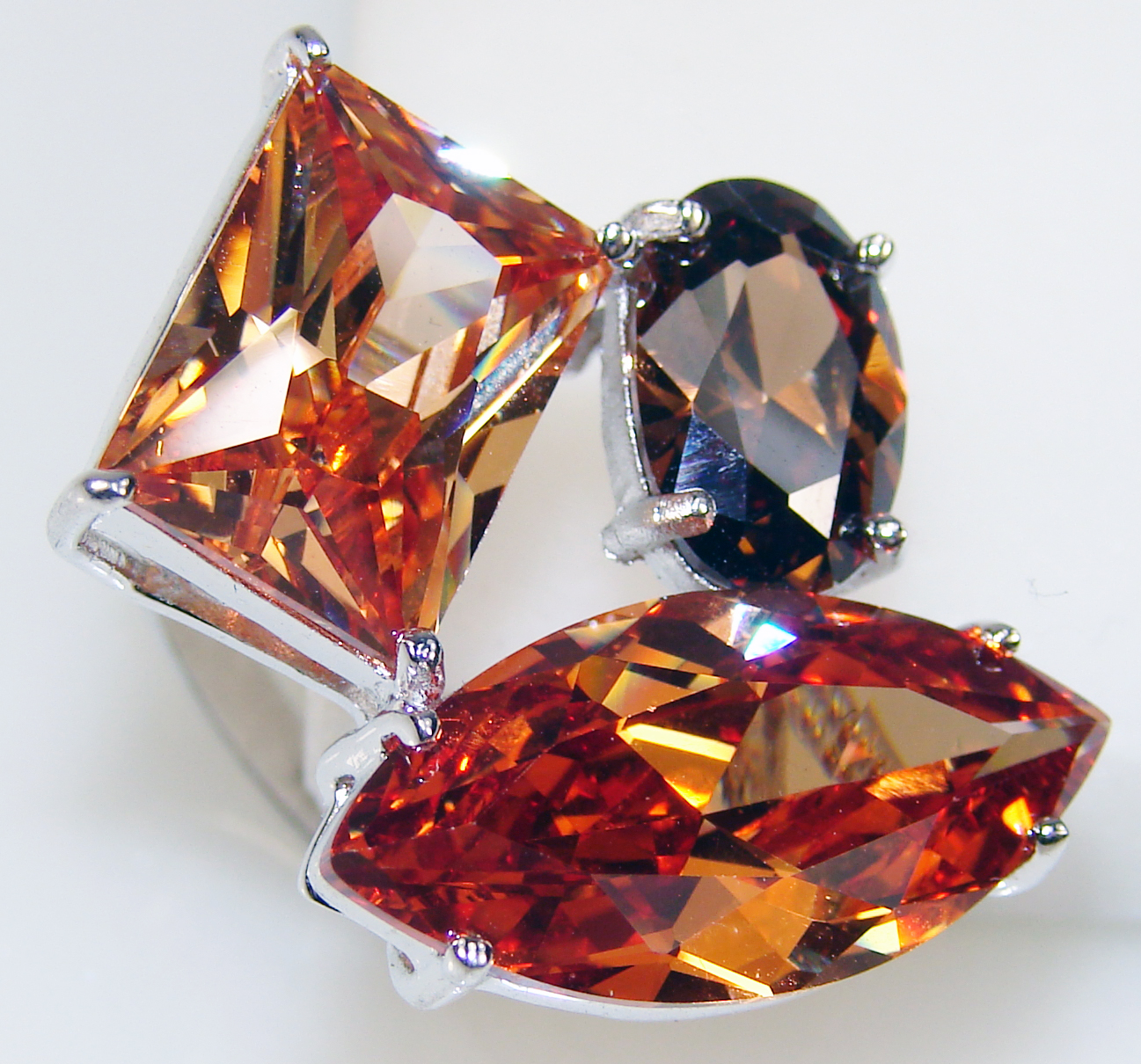 Silver Jewelry Bay  Artisan Handmade Shiny Romantic Honey Quartz Topaz 925 Silver Plated Ring s.8 at Sears.com