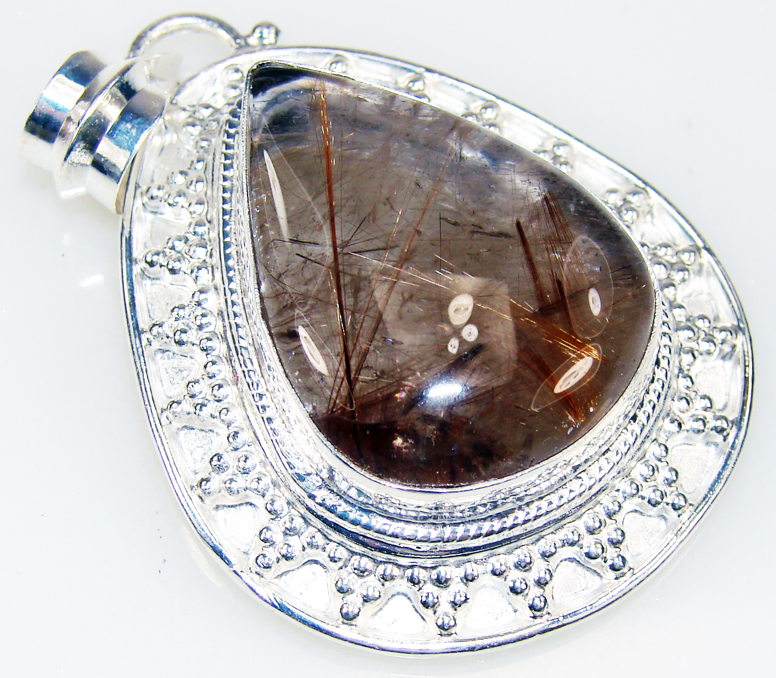 Silver Jewelry Bay  Handmade Unique Artisan Rare Golden Rutilated Quartz 925  Silver Plated Pendant at Sears.com