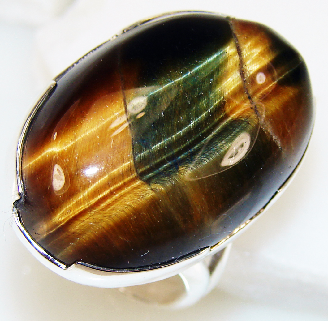 Silver Jewelry Bay  Unique Handmade Artisan Stylish Tigers Eye 925 Silver Plated ring s 8 at Sears.com