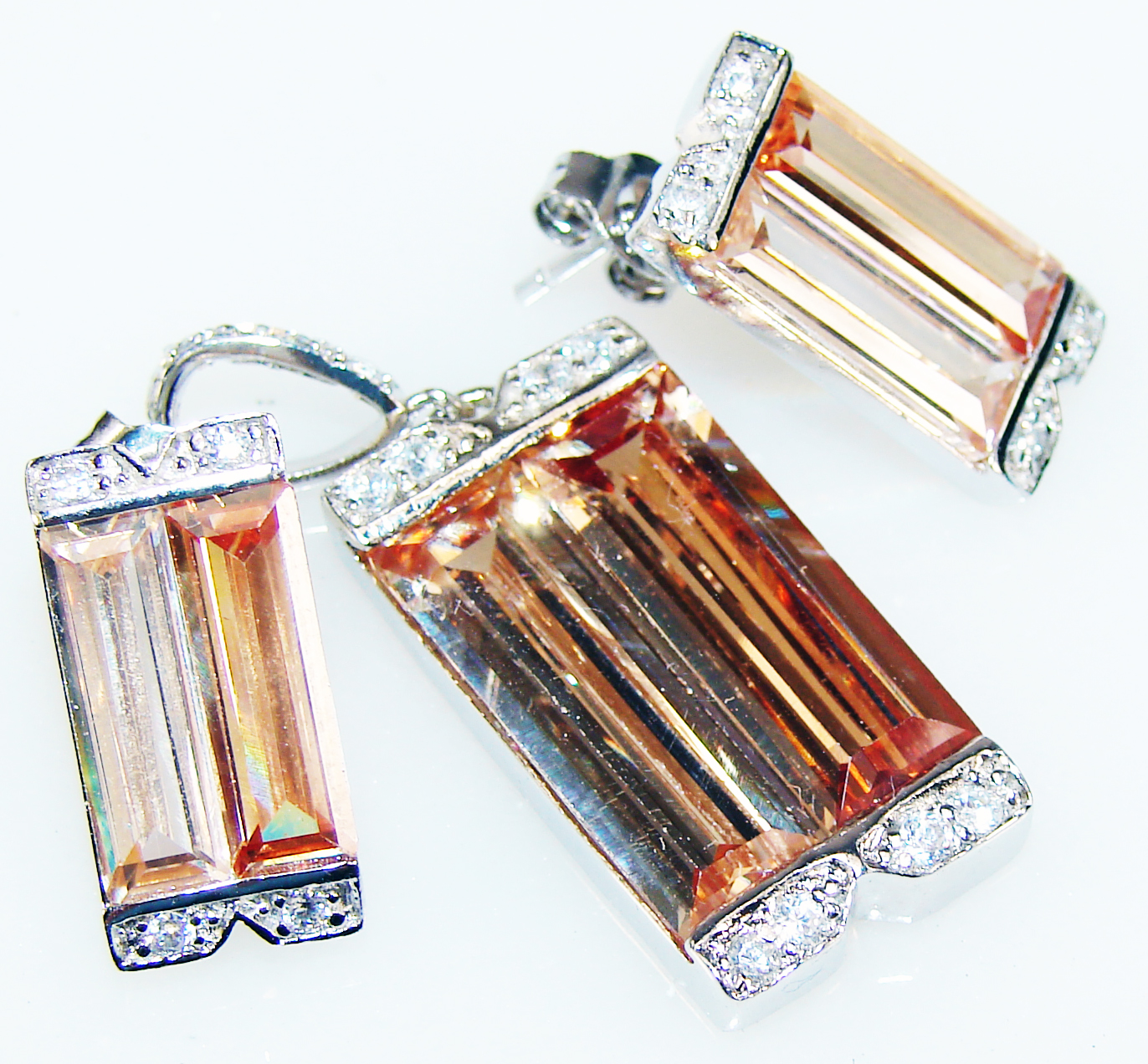 Silver Jewelry Bay  Handmade Classy Summer Sunrise Honey Topaz 925 Sterling Silver Earrings Set at Sears.com