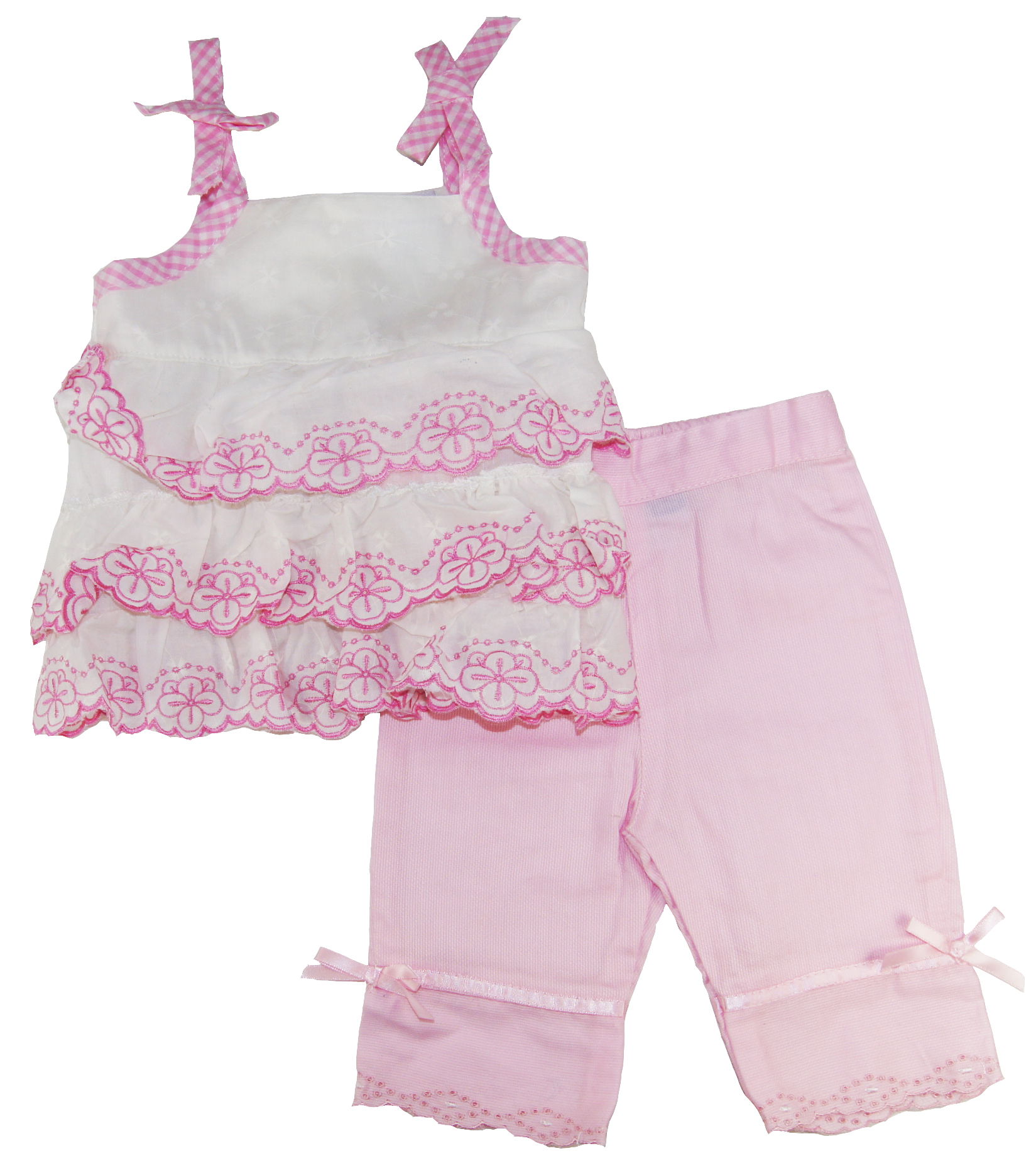Bon Bebe Newborn Girls Pink/White Dress With Capri Pants 2 Pc 3-6M 6-9M at Sears.com