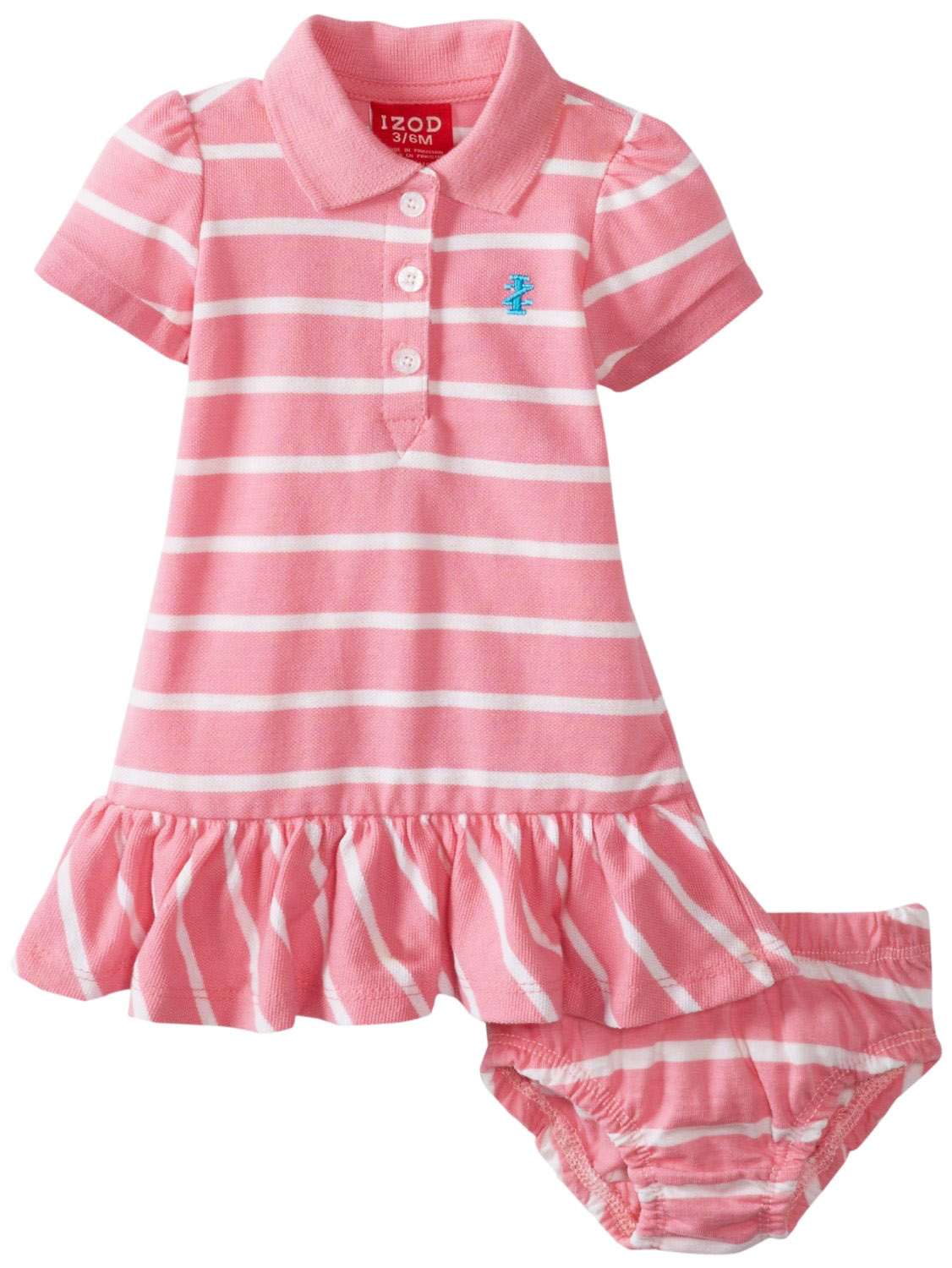 Izod Baby-Girls Infant Girl Pique Yarn Dye Stripe Polo Dress with Diaper Cover Izod Baby-Girls Infant Girl Pique Yarn Dye Stripe Polo Dress with Diaper Cover
