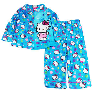 Hello Kitty Toddler Girls Button Up Coat Pajama 2 Pice Set Hello Kitty Toddler Girls Button Up Coat Pajama 2 Pice Set