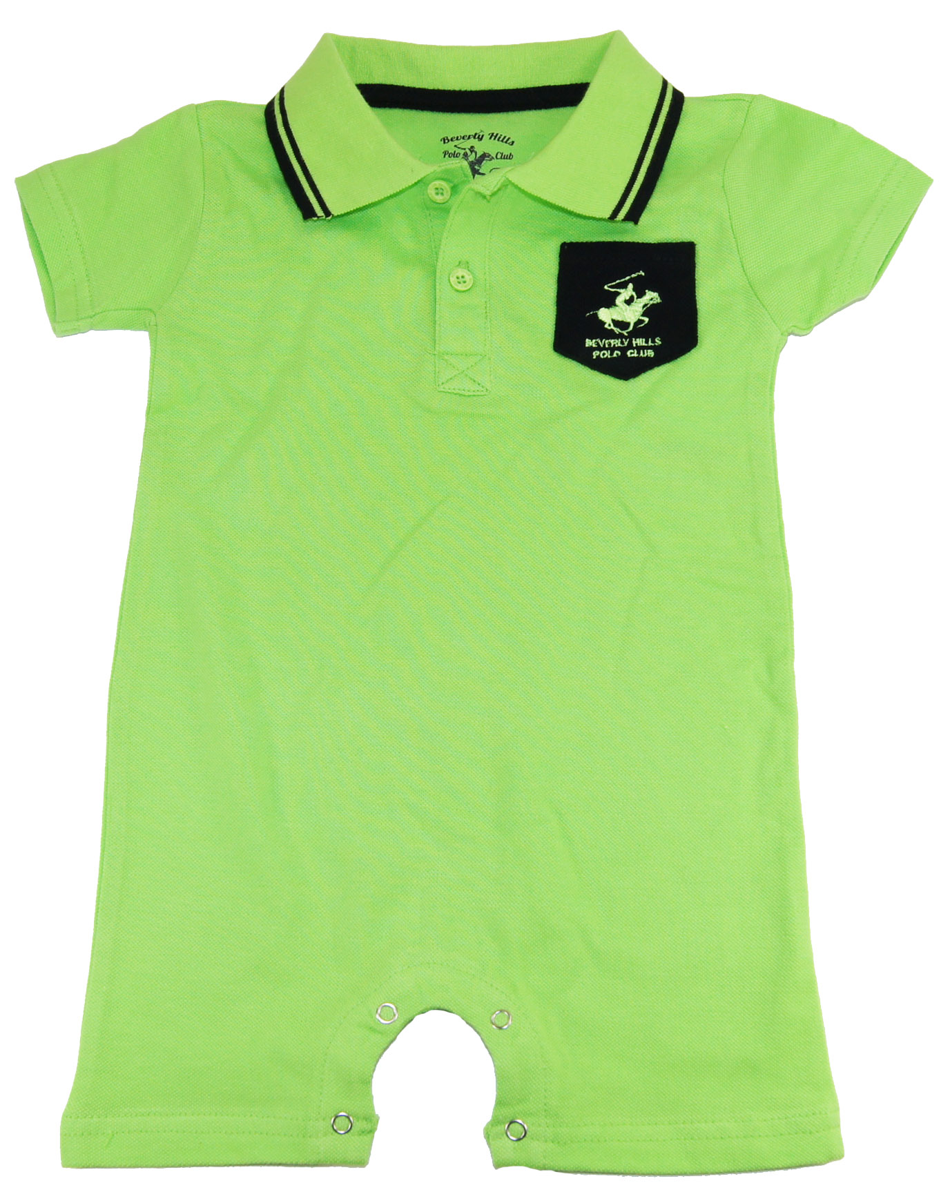 Beverly Hills Polo Club Beverly Hills Infant Baby-Boys Neon Green Solid Polo Romper Bodysuit Beverly Hills Polo Club Beverly Hills Infant Baby-Boys Neon Green Solid Polo Romper Bodysuit
