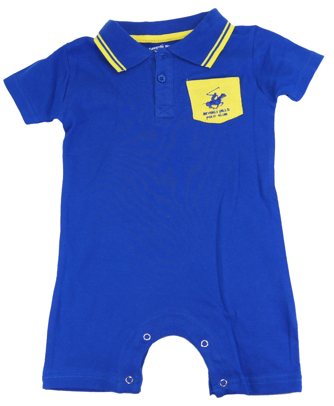 Beverly Hills Polo Club Beverly Hills Infant Baby-Boys Blue Solid Polo Romper Bodysuit Beverly Hills Polo Club Beverly Hills Infant Baby-Boys Blue Solid Polo Romper Bodysuit