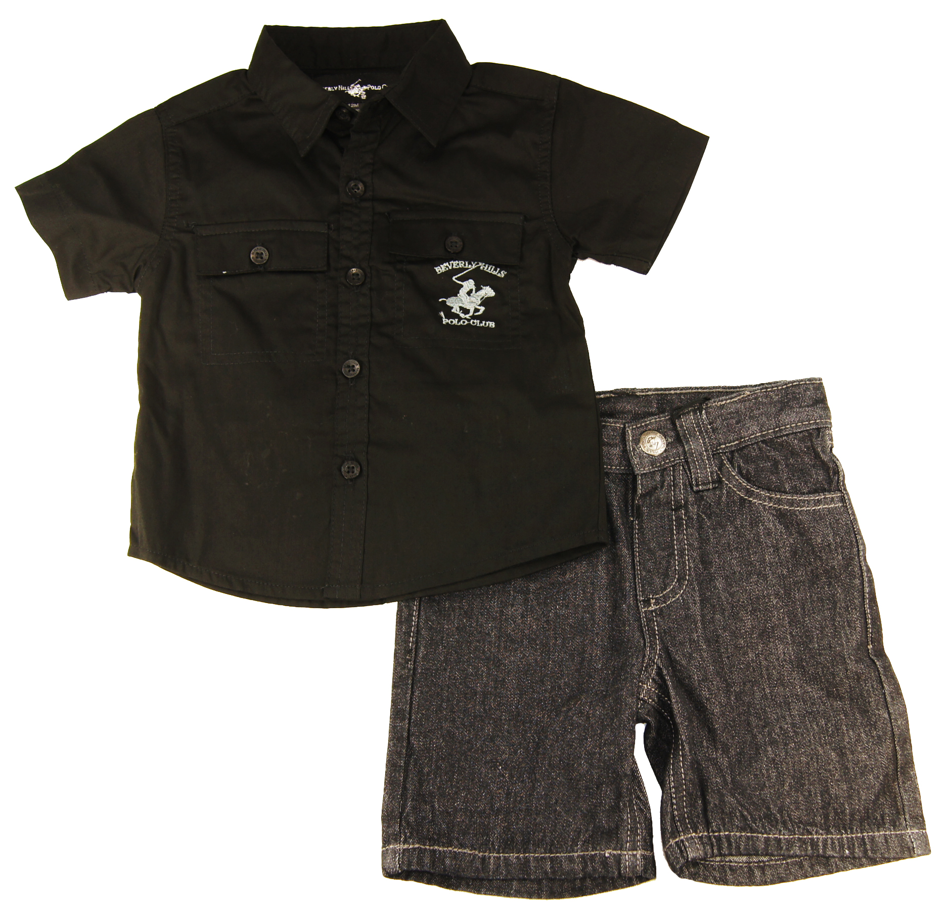 Beverly Hills Polo Club Infant Baby-Boys Shirt with Denim Pants Set Beverly Hills Polo Club Infant Baby-Boys Shirt with Denim Pants Set