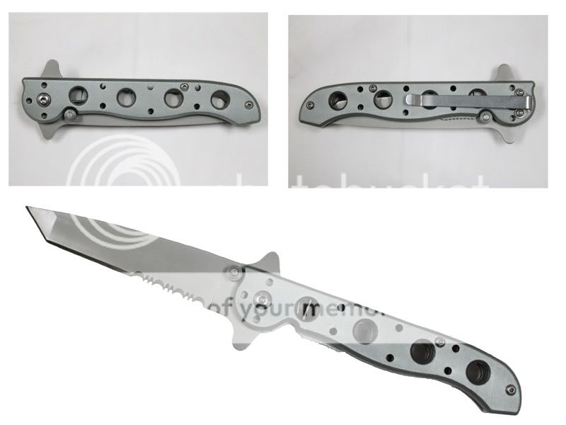 Pacific Solution 3 1/4 inch Tanto Blade Half Serrated Spring Assisted Folding Knife, Gray at Sears.com
