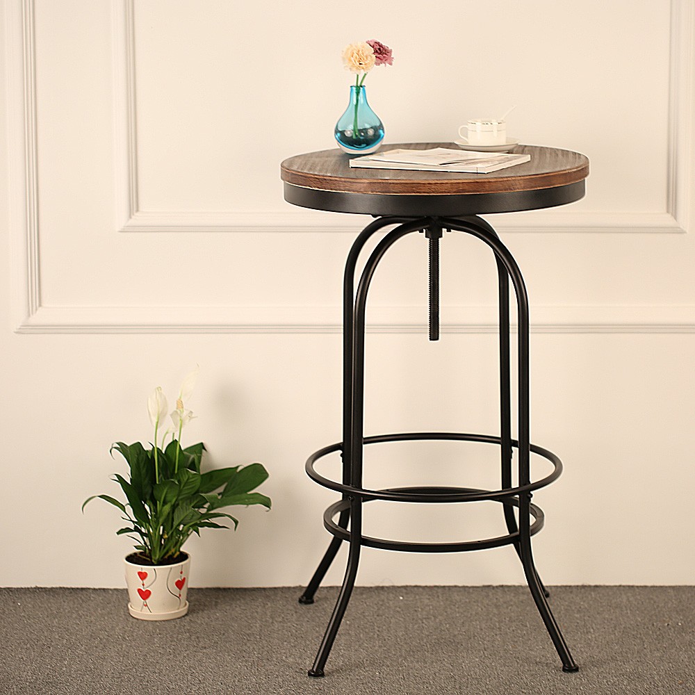 anself ikayaa round natural pine wood top bar pub table djustable industrial style swivel kitchen dining - Round Pine Kitchen Table anself ikayaa round natural pine wood top bar pub table djustable industrial style swivel kitchen dining - Round Pine Kitchen Table