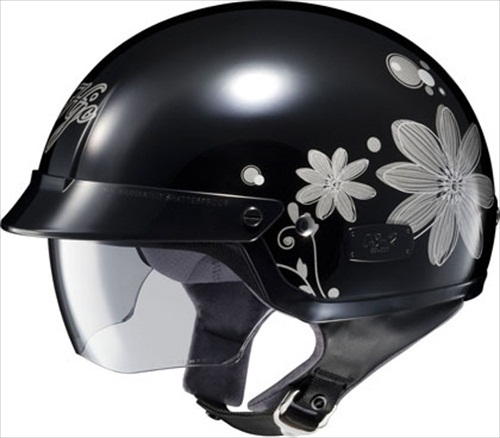 HJC IS-2 Flora Black/Silver Open-Face Motorcycle Helmet IS2 Size Large at Sears.com