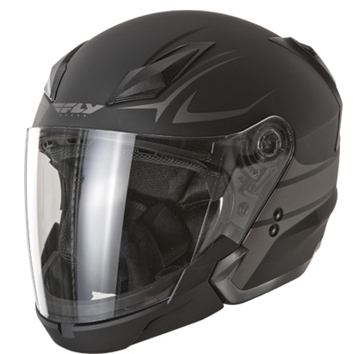 Fly Racing Tourist Street Motorcycle Helmet Vista Flat Black Silver Size Small at Sears.com