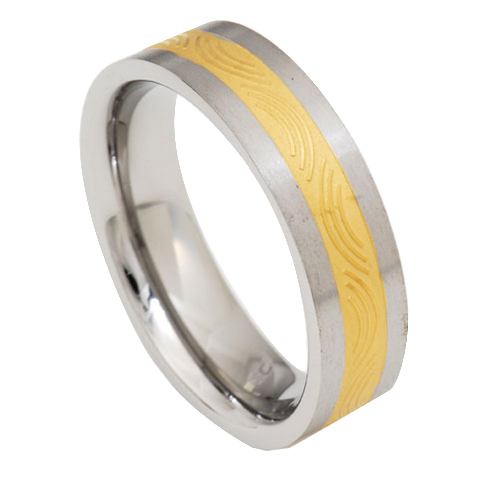 FlameReflection 6mm Gold EP Celtic Scroll Inlay Titanium Jewelry Band Men's Wedding Ring FlameReflection 6mm Gold EP Celtic Scroll Inlay Titanium Jewelry Band Men's Wedding Ring