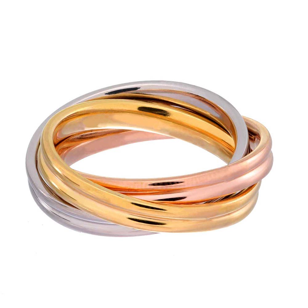 FlameReflection Titanium Tri color Silver/Gold/Rose Gold 3mm Width two Convex Top Three Rings Set FlameReflection Titanium Tri color Silver/Gold/Rose Gold 3mm Width two Convex Top Three Rings Set