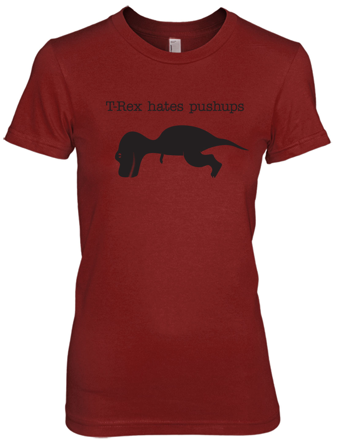 Crazy Dog Tshirts Women's T-Rex Hates Pushups cranberry t shirt funny shirt dino tee for women at Sears.com