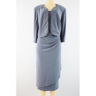 ... sleeveless cocktail dress with bolero jacket below knee gray 4P ... sleeveless cocktail dress with bolero jacket below knee gray 4P