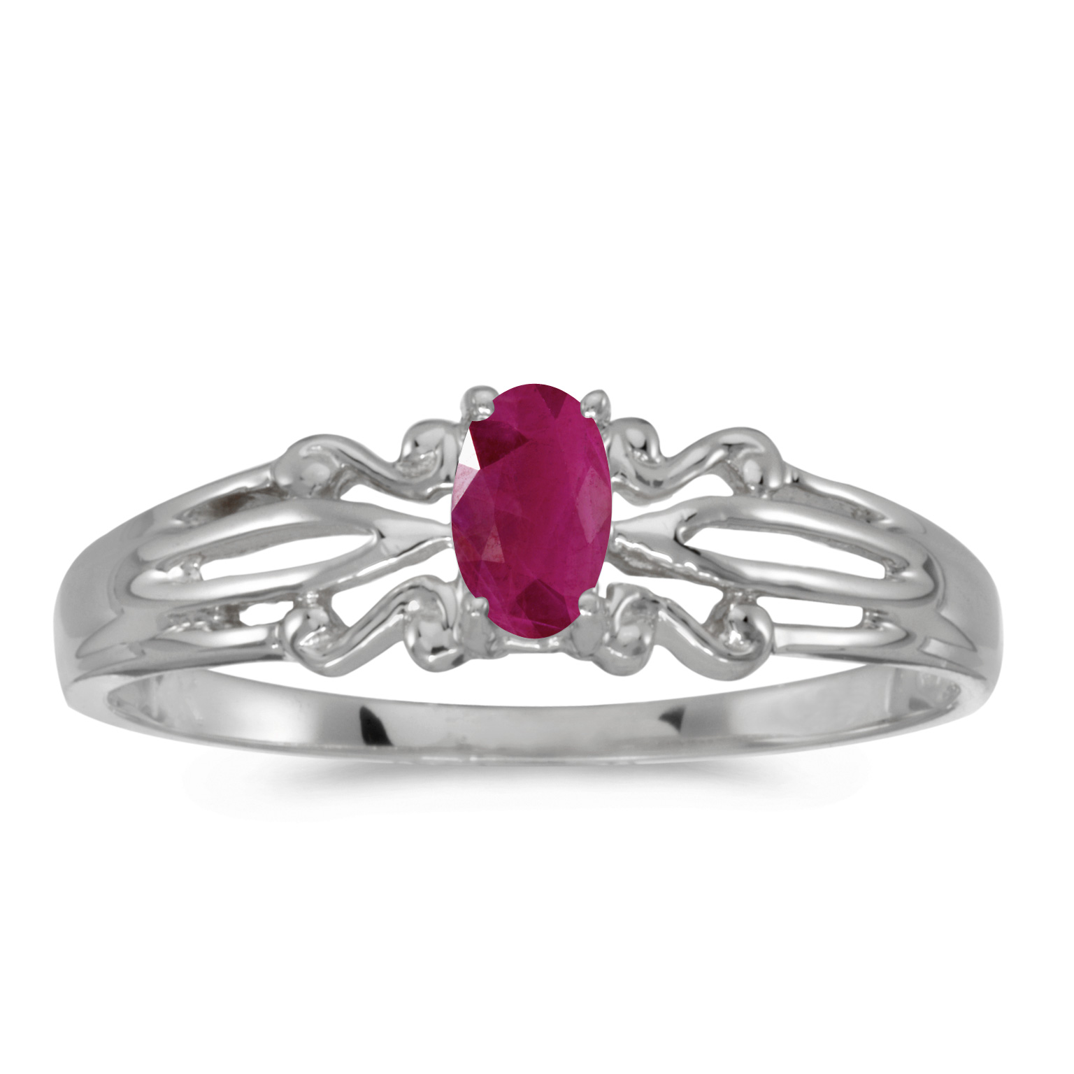 14k.co 14k White Gold Oval Ruby Ring 14k.co 14k White Gold Oval Ruby Ring