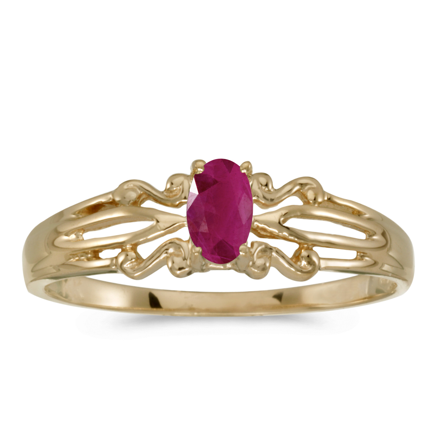 14k.co 10k Yellow Gold Oval Ruby Ring 14k.co 10k Yellow Gold Oval Ruby Ring