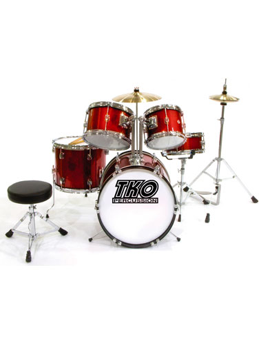 TKO 5 Piece Child Drum Set Pro Wood Shell Kids Kit Red at Sears.com