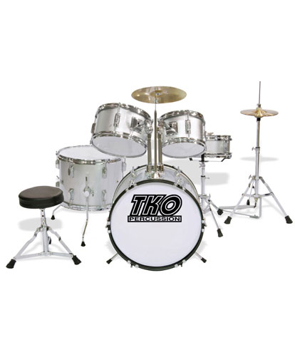 TKO 5 Piece Child Drum Set Pro Wood ply Kids Kit Silver at Sears.com