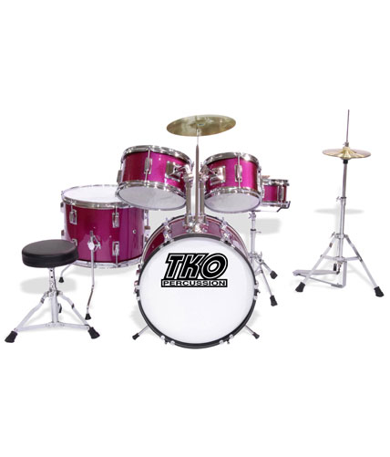 TKO 5 Piece Child Drum Set Pro Wood Shell Kids Kit Pink at Sears.com