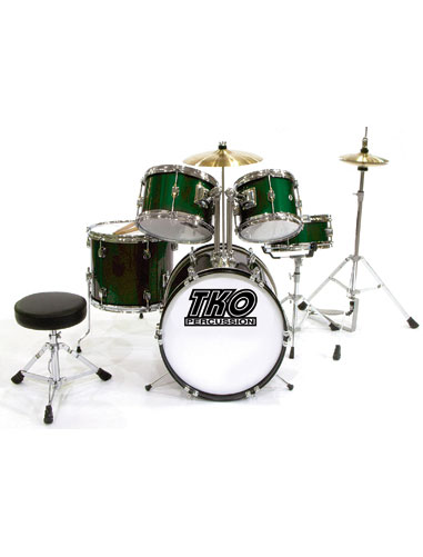 TKO 5 Piece Child Drum Set Pro Wood Shell Kid Kit Green at Sears.com