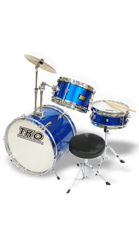 TKO 3 Piece Child Drum Set Pro Wood Shell Kids Kit Blue at Sears.com