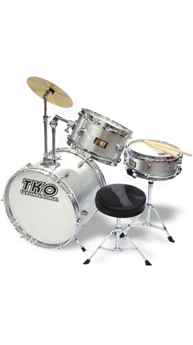 TKO 3 Piece Child Drum Set Pro Wood ply Kids Kit Silver at Sears.com