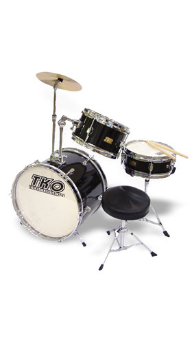 TKO 3 Piece Child Drum Set Pro Wood Ply Kids Kit Black at Sears.com