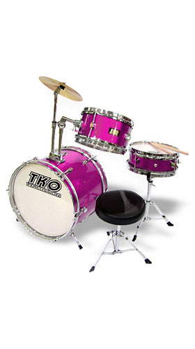 TKO 3 Piece Child Drum Set Pro Wood Shell Kids Kit Pink at Sears.com