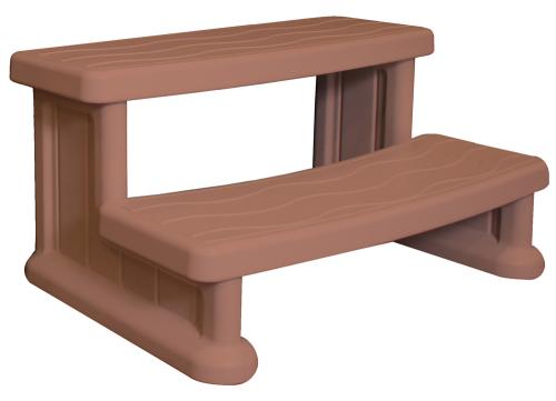Splashnet Express Redwood Color Spa & Hottub Side Step - 16 Tall Resin Entry Steps