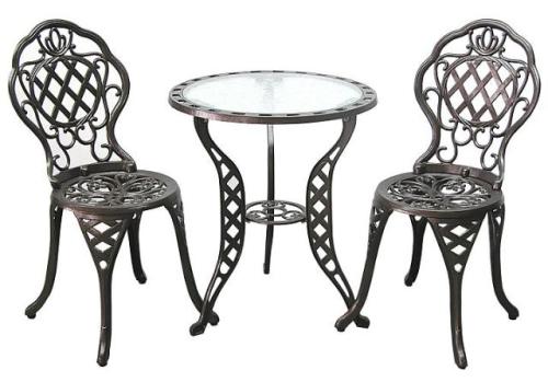 Innova 3 pc Regis Aluminum & Iron Outdoor Patio Bistro Set - Antique Brass at Sears.com