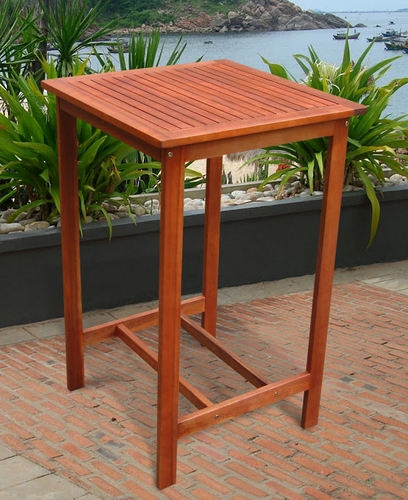 Vifah 43" Outdoor Patio & Garden Eucalyptus Wood Dartmoor Tall Bar Table at Sears.com