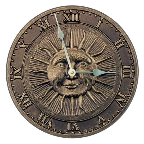 Whitehall 12" Sunface Aluminum Outdoor Clock - French Bronze Finish at Sears.com