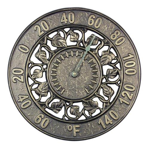 Whitehall 12" Aluminum Ivy Silhouette Outdoor Thermometer - French Bronze at Sears.com