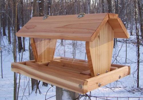 Stovall Cedar Wood Medium Post Mount Bird Feeder at Sears.com
