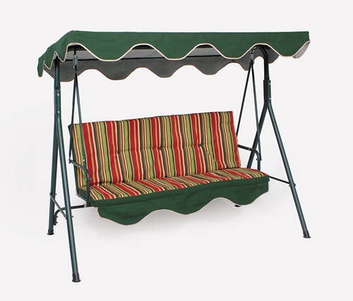 LB International Traditional Outdoor 3 Seat Polyester Padded Swing w/ Canopy - Green at Sears.com