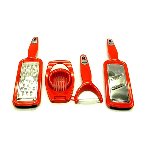 Triple Loop Housewares 4-Piece Simply Salad Kitchen Tools Set - Red Triple Loop Housewares 4-Piece Simply Salad Kitchen Tools Set - Red