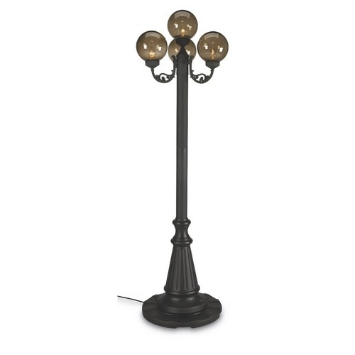 Patio Living Concept European Lantern Patio Lamp w/ 4 Bronze Globes & Weighted Base - Black Patio Living Concept European Lantern Patio Lamp w/ 4 Bronze Globes & Weighted Base - Black