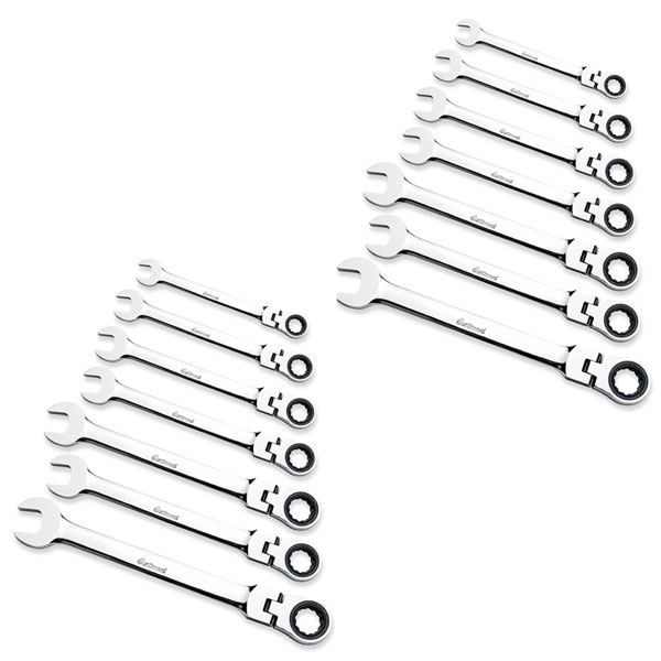 EASTWOOD 14 Piece SAE Metric Combination Flexible Head Ratcheting Wrench Set at Sears.com
