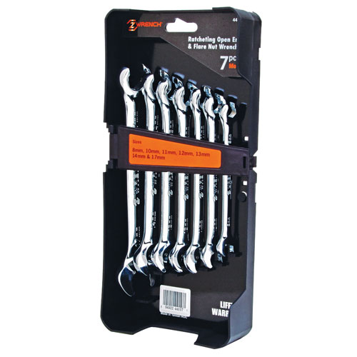 Zwrench 7 Piece Metric Combination Ratcheting Open Ended & Flare Nut