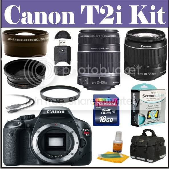 Canon EOS Rebel T2i 18 MP CMOS APS-C Digital SLR Camera with EF-S 18-55mm & EF-S 55-250mm f/4.0-5.6 IS II Super Saver Kit at Sears.com